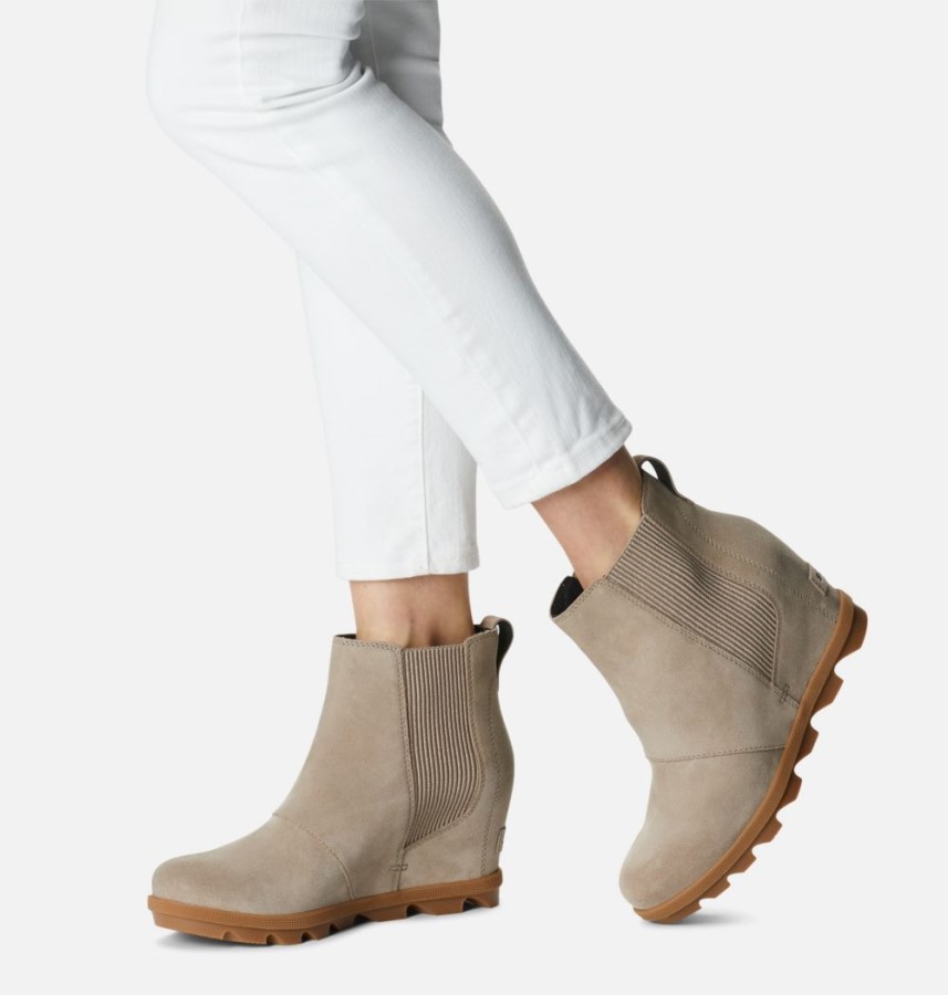 Women's Joan Of Arctic Wedge Ii Chelsea Bootie Omega Taupe-Gum Sorel Australia