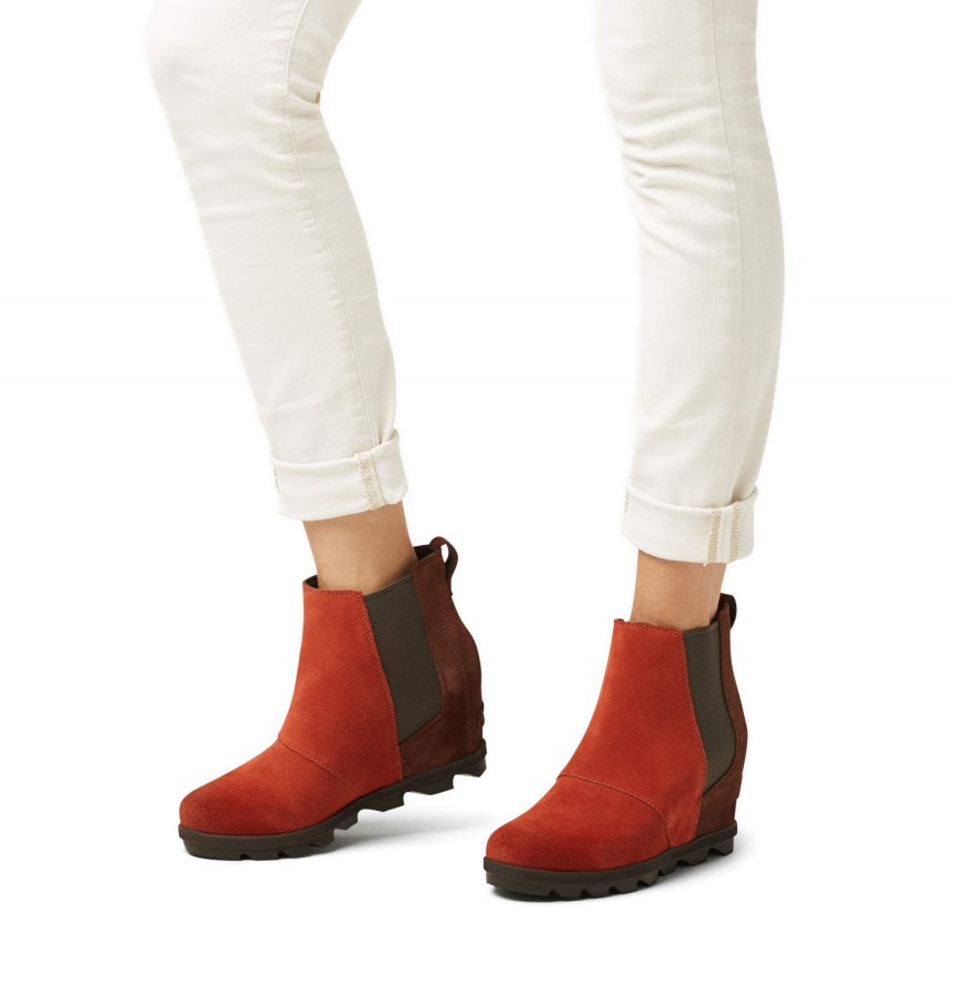 Women's Joan Of Arctic Wedge Ii Chelsea Walking Shoe Carnelian Red Sorel Australia