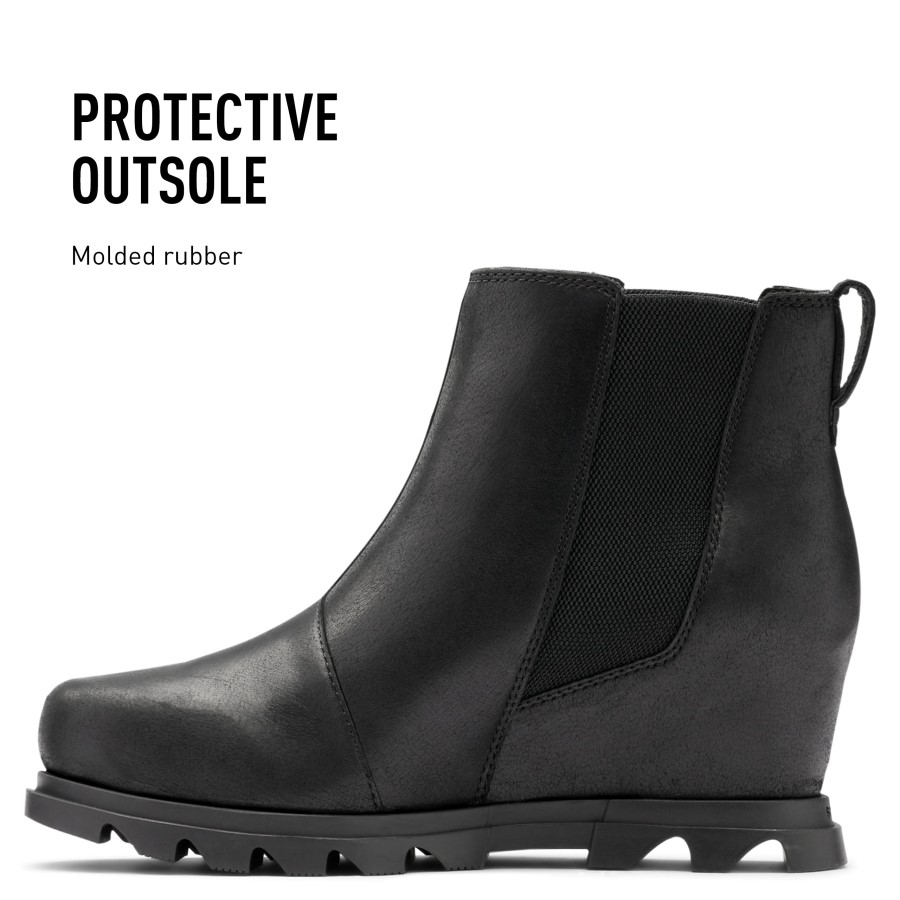Women's Joan Of Arctic Wedge Iii Chelsea Boot Black-Sea Salt Sorel Australia