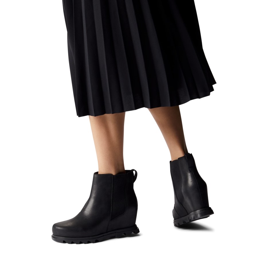 Women's Joan Of Arctic Wedge Iii Chelsea Boot Black-Sea Salt Sorel Australia