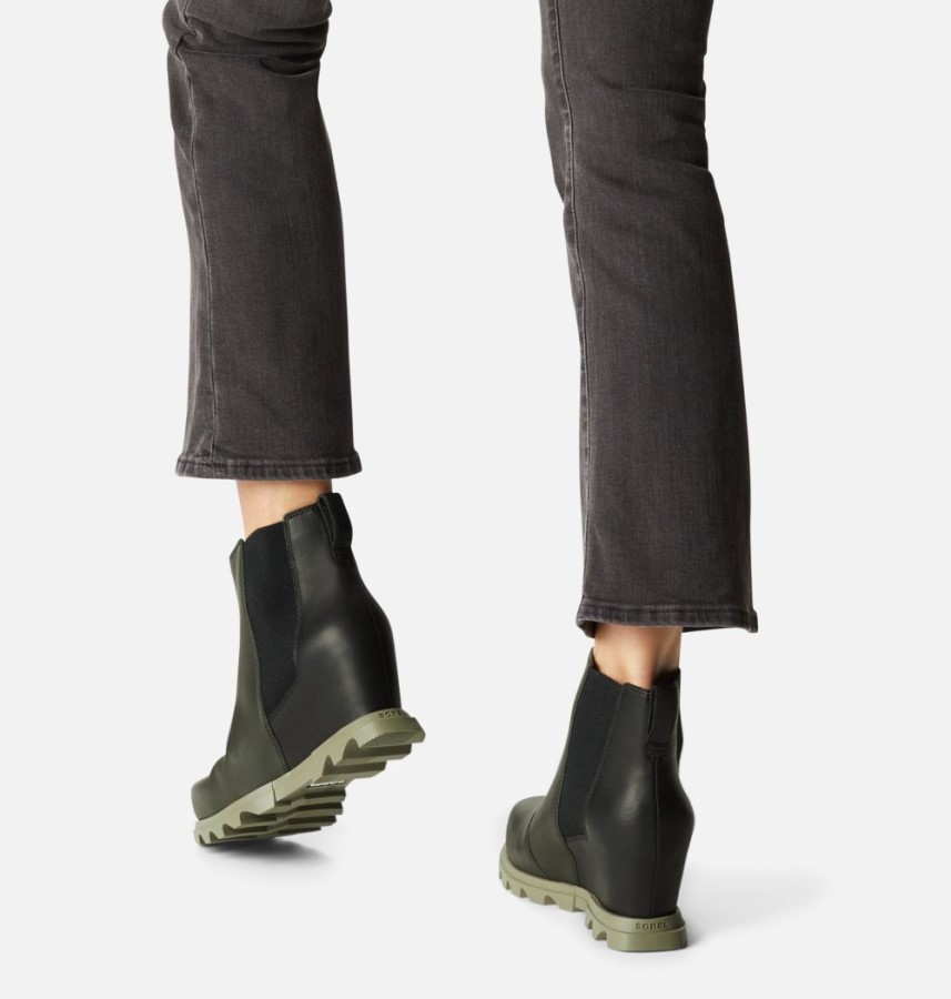 Women's Joan Of Arctic Wedge Iii Chelsea Bootie Dark Moss-Sage Sorel Australia