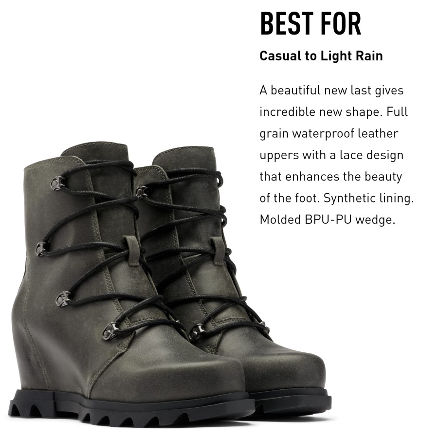 Women's Joan Of Arctic Wedge Iii Lace Boot Black Sorel Australia