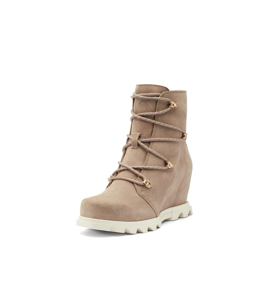 Women's Joan Of Arctic Wedge Iii Lace Boot Sorel Australia Hazelnut-Blackened Brown