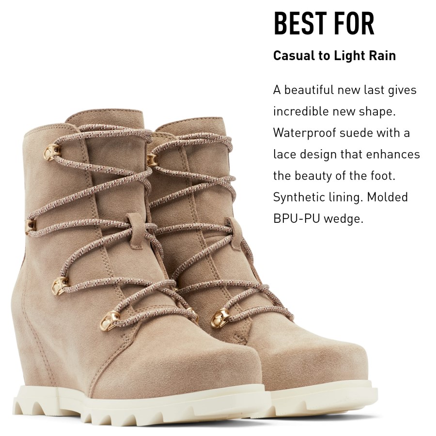 Women's Joan Of Arctic Wedge Iii Lace Boot Sorel Australia Hazelnut-Blackened Brown