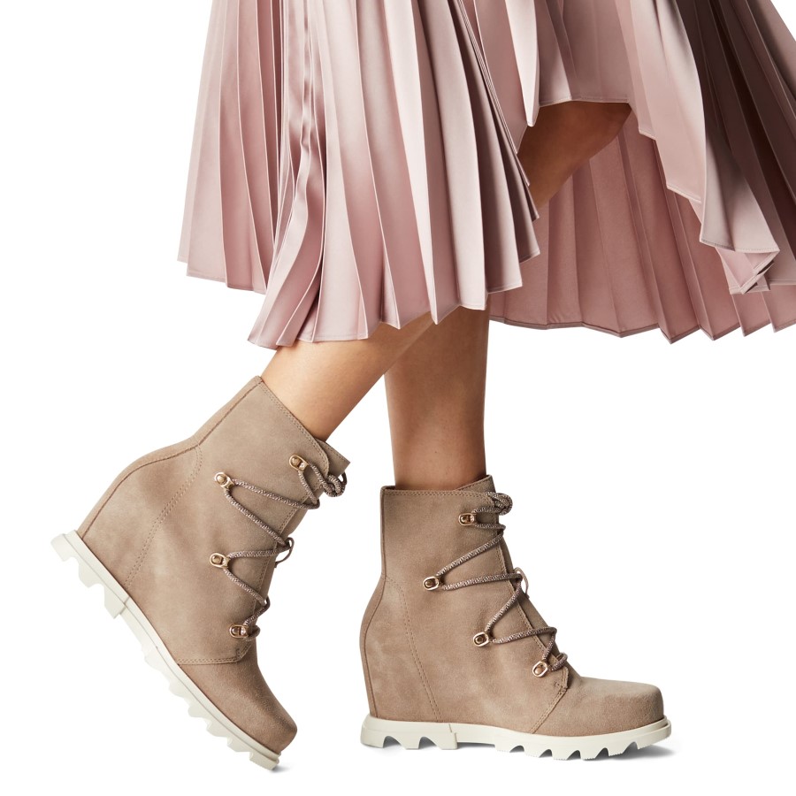 Women's Joan Of Arctic Wedge Iii Lace Boot Sorel Australia Hazelnut-Blackened Brown