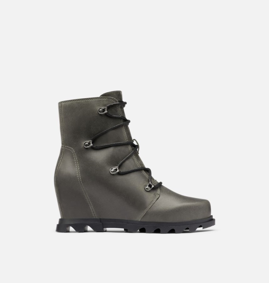 Women's Joan Of Arctic Wedge Iii Lace Bootie Quarry-Black Sorel Australia