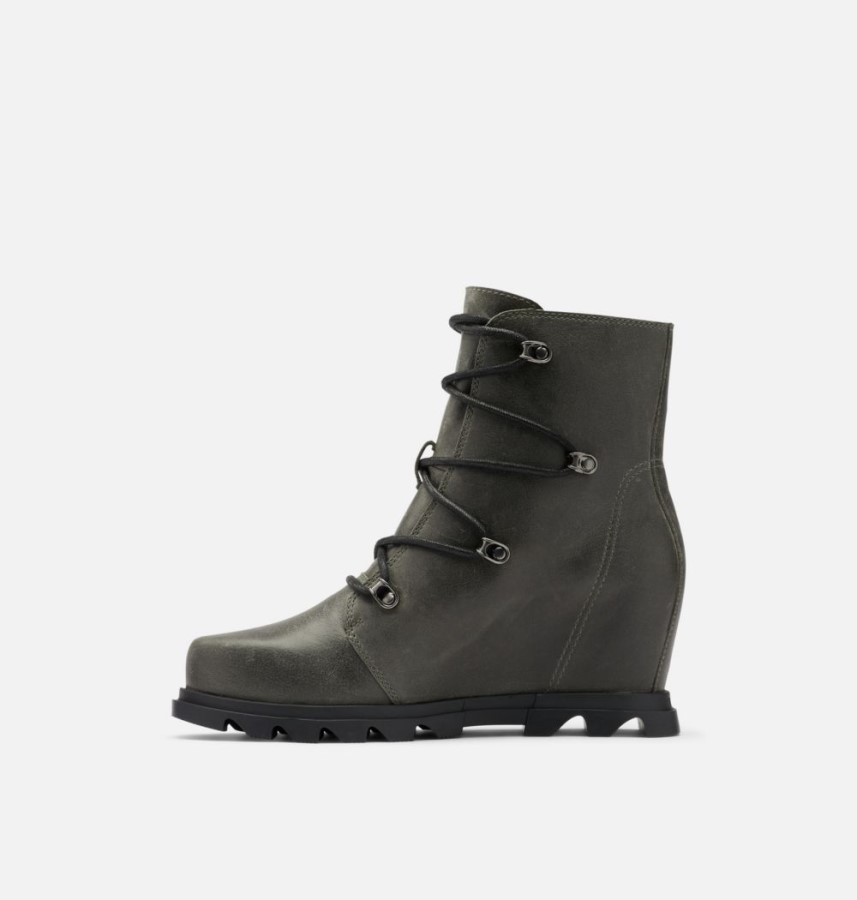 Women's Joan Of Arctic Wedge Iii Lace Bootie Quarry-Black Sorel Australia