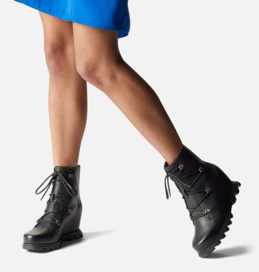 Women's Joan Of Arctic Wedge Iii Lace Bootie Sorel Australia Black-Sea Salt
