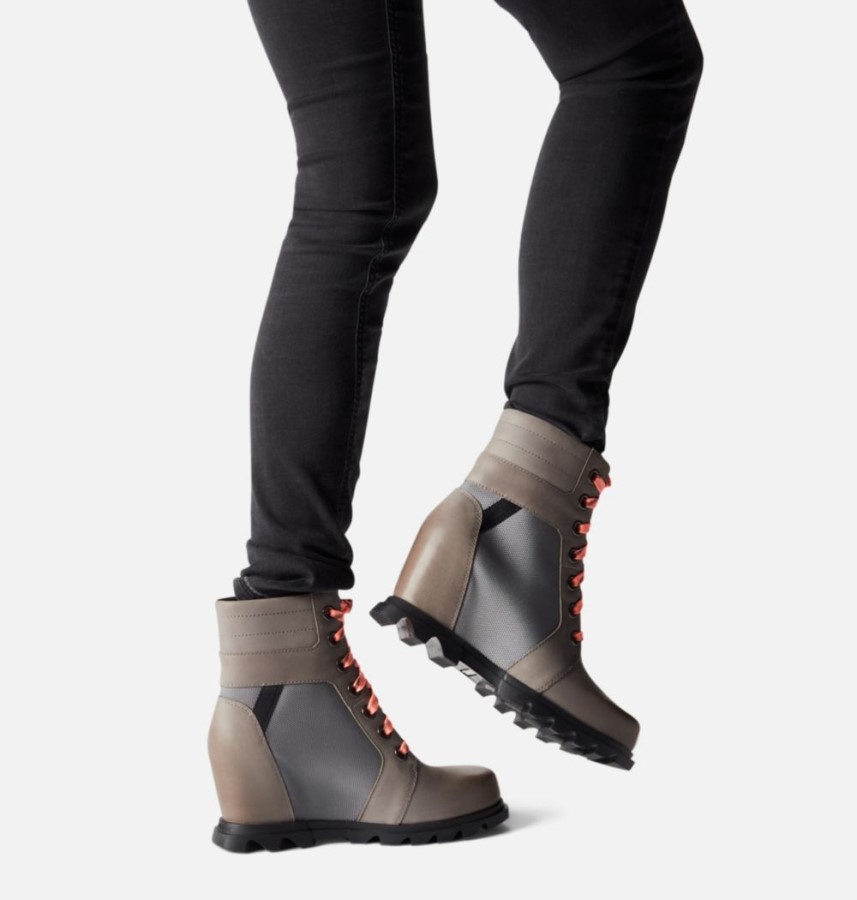 Women's Joan Of Arctic Wedge Iii Lexie Bootie Quarry-Black Sorel Australia