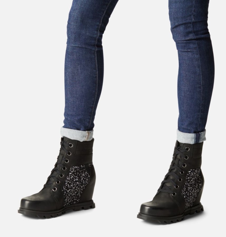 Women's Joan Of Arctic Wedge Iii Lexie Bootie Sorel Australia Black-Sea Salt