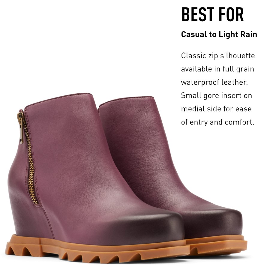 Women's Joan Of Arctic Wedge Iii Zip Boot Sorel Australia Black-Sea Salt