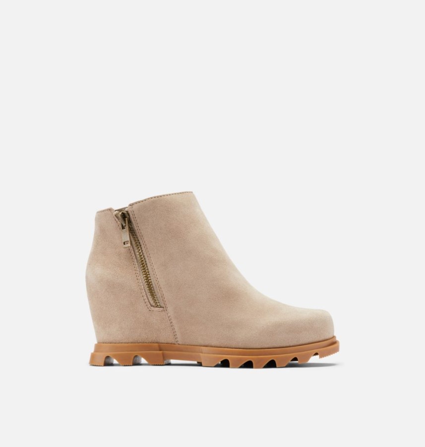 Women's Joan Of Arctic Wedge Iii Zip Bootie Omega Taupe-Gum 2 Sorel Australia