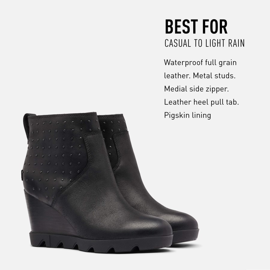 Women's Joan Uptown Bootie Stud Rain Waterproof Sorel Australia Black