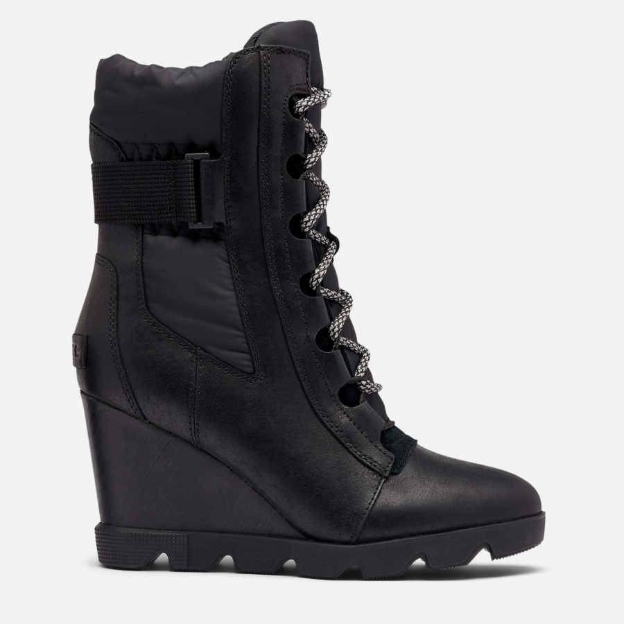 Women's Joan Uptown Mid Lace Boot Rain Waterproof Sorel Australia Black