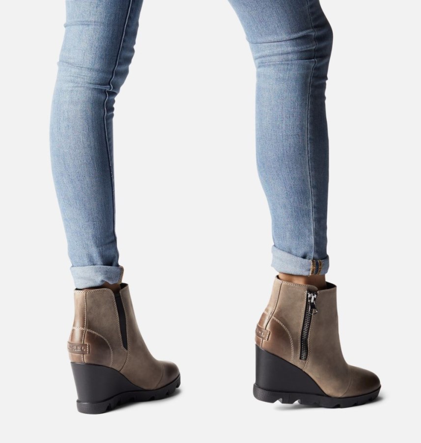 Women's Joan Uptown Zip Bootie Sorel Australia Khaki Ii-Black