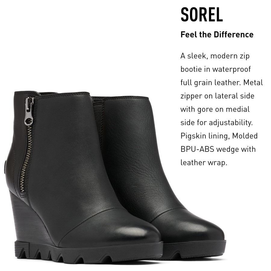 Women's Joan Uptown Zip Bootie Sorel Australia Quarry-Black