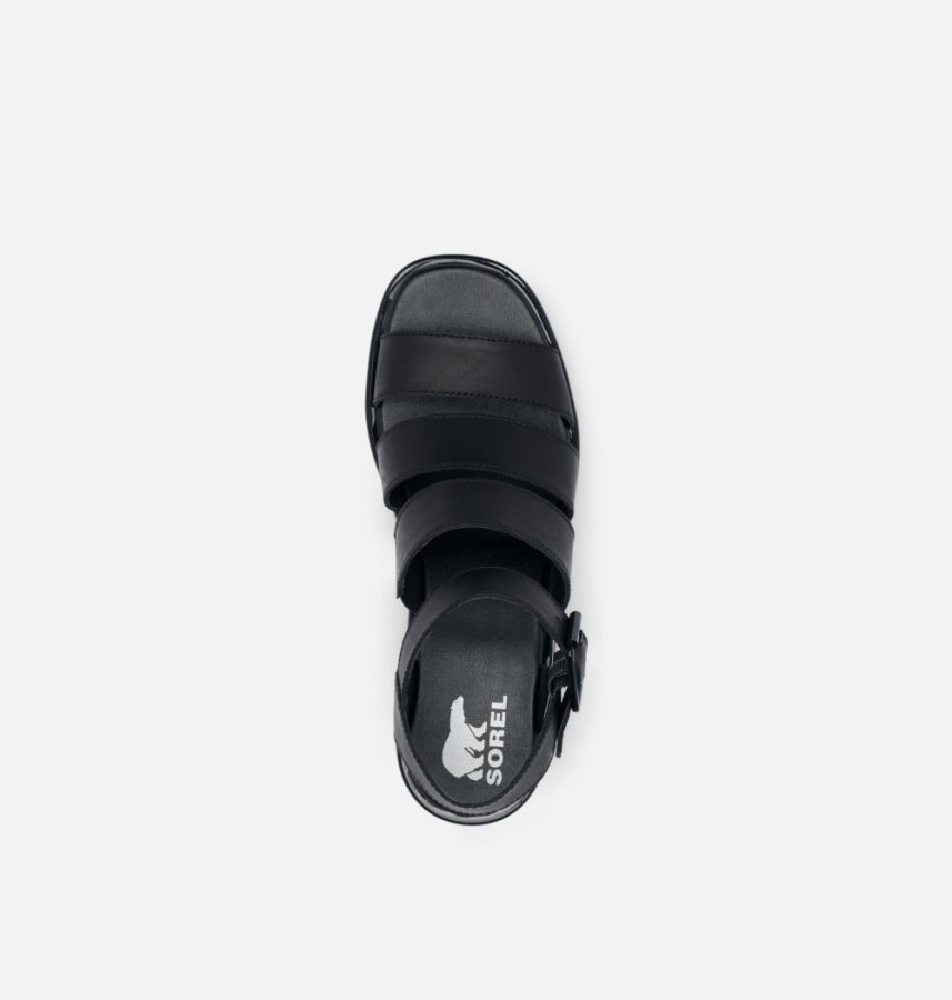 Women's Joanie Iii Ankle Strap Wedge Sandal Sorel Australia Black-Black