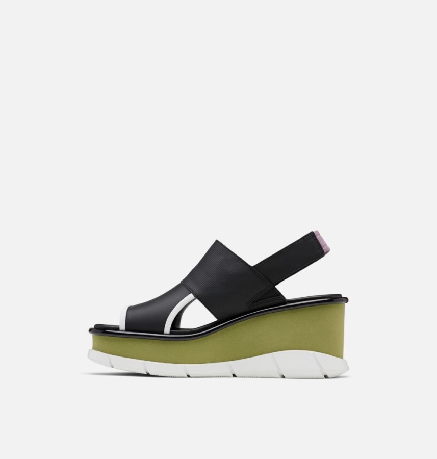 Women's Joanie Iii Slingback Wedge Sandal Black-Olive Shade Sorel Australia