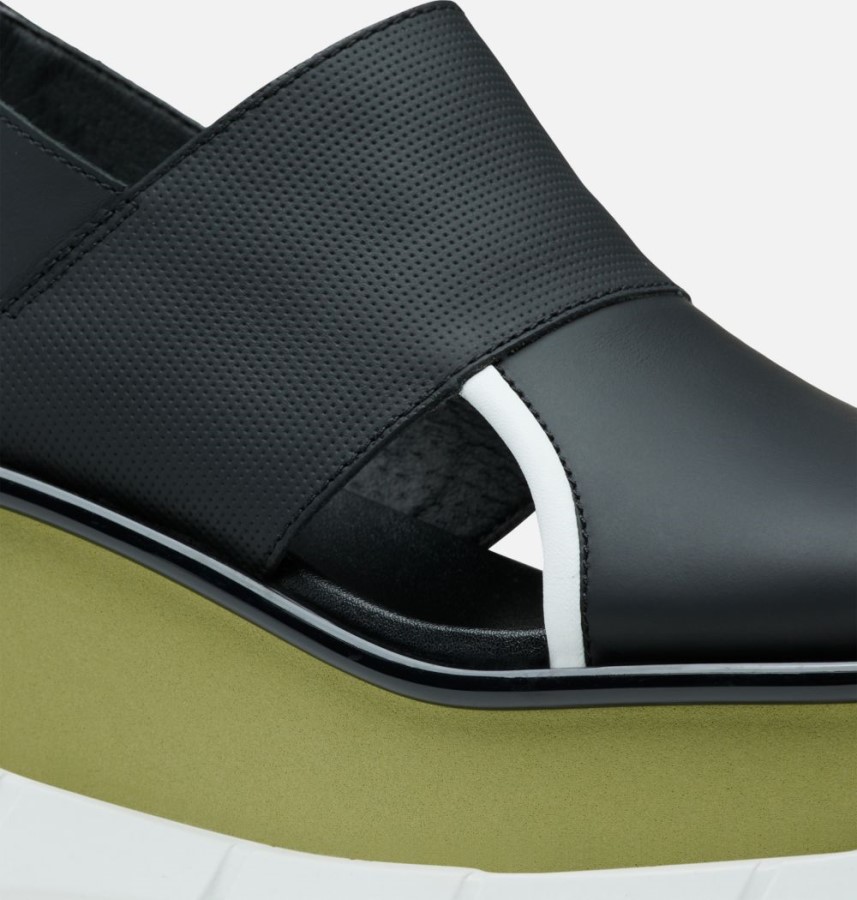 Women's Joanie Iii Slingback Wedge Sandal Black-Olive Shade Sorel Australia