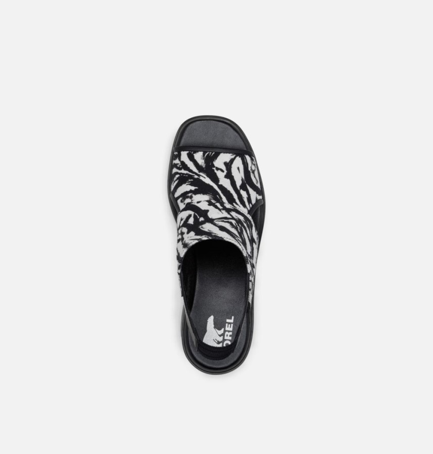 Women's Joanie Iii Slingback Wedge Sandal Sorel Australia White-Black