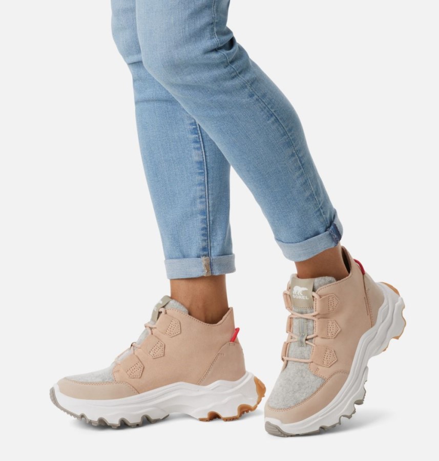 Women's Kinetic Breakthru Caribou Sneaker Boot Sorel Australia Nova Sand-Stone Green