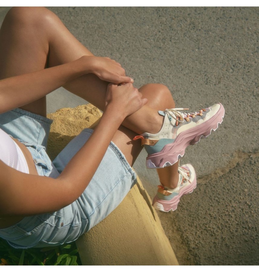 Women's Kinetic Breakthru Tech Lace Sneaker Chalk-Eraser Pink Sorel Australia