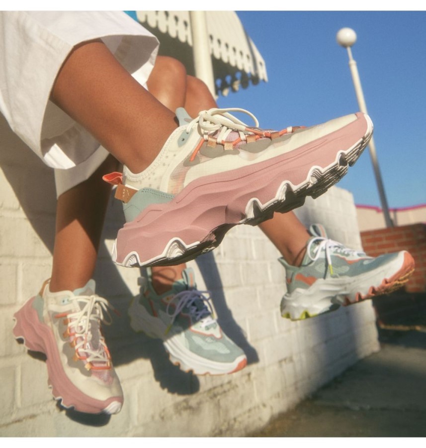 Women's Kinetic Breakthru Tech Lace Sneaker Chalk-Eraser Pink Sorel Australia
