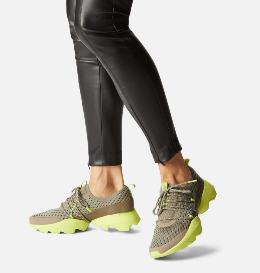 Women's Kinetic Impact Lace Trainer Sage-Acid Green Sorel Australia