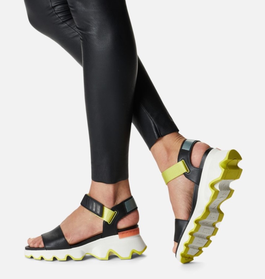 Women's Kinetic Sandal Black-Sea Salt Sorel Australia