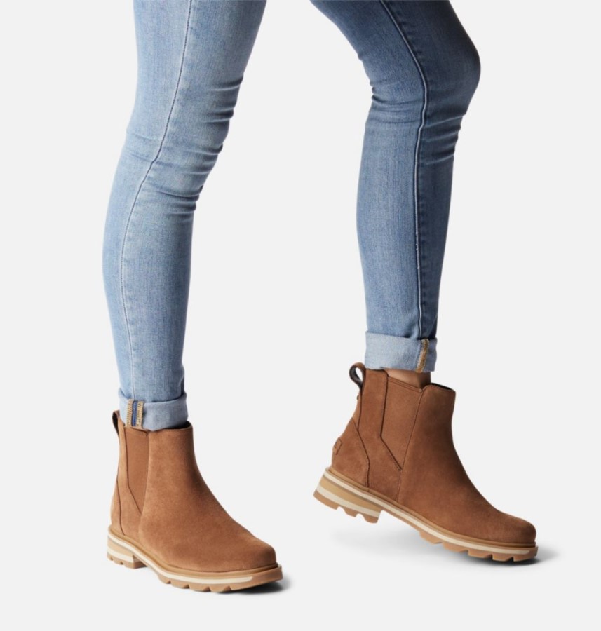 Women's Lennox Chelsea Bootie Velvet Tan-Gum 2 Sorel Australia