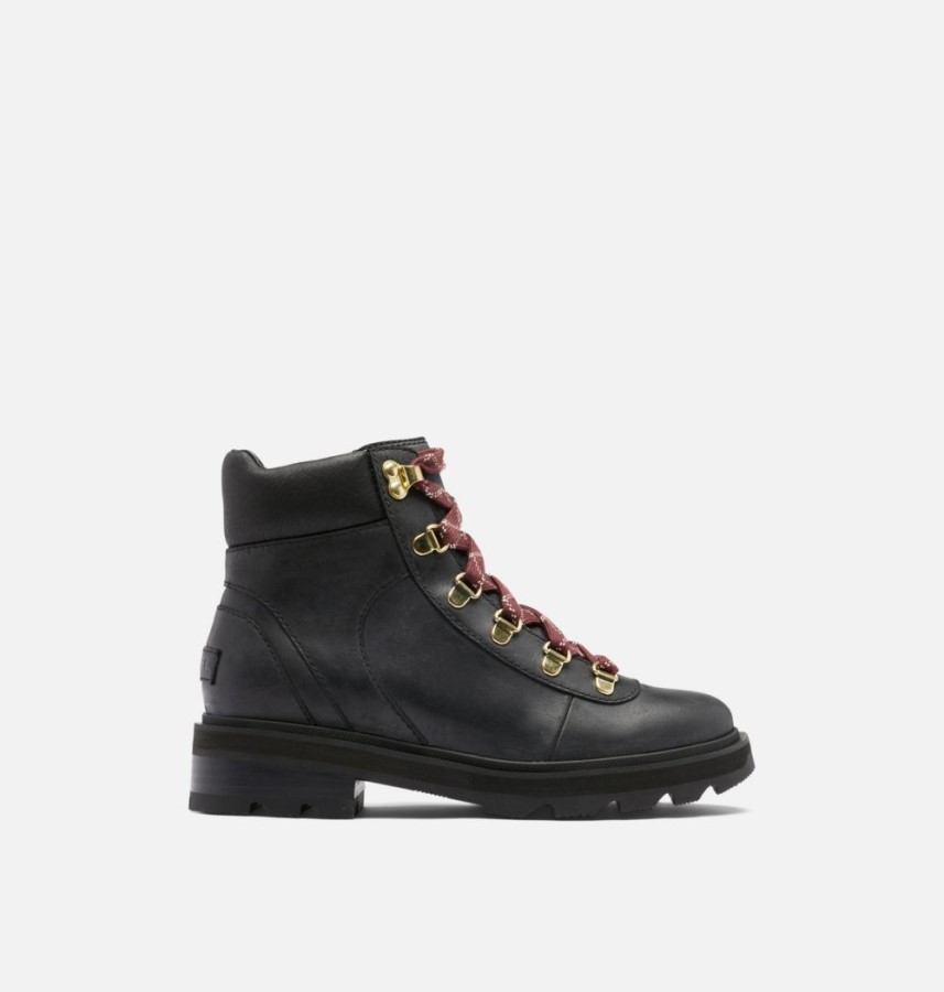 Women's Lennox Hiker Stkd Boot Black-Black Sorel Australia