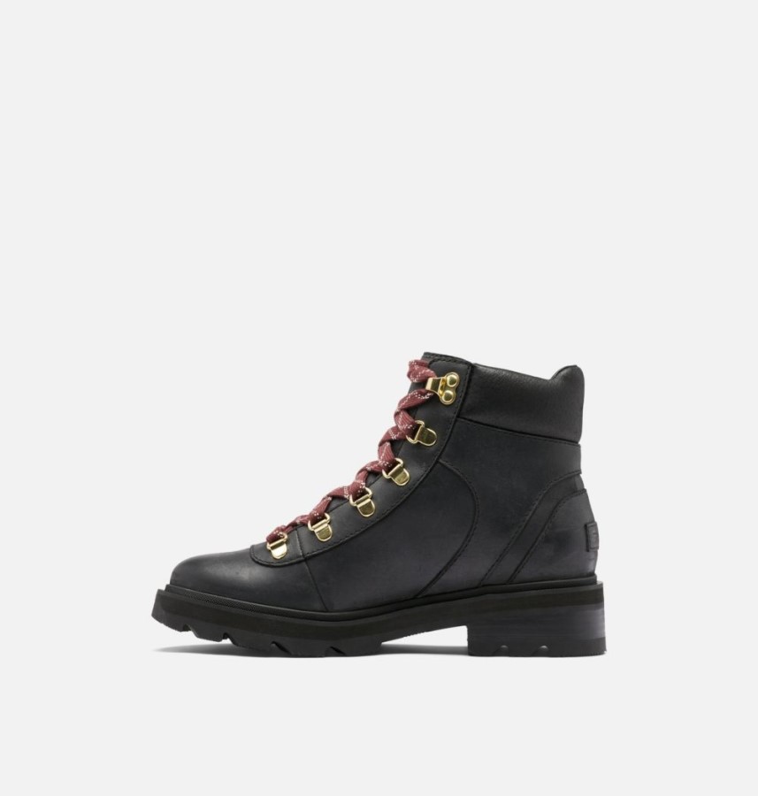 Women's Lennox Hiker Stkd Boot Black-Black Sorel Australia