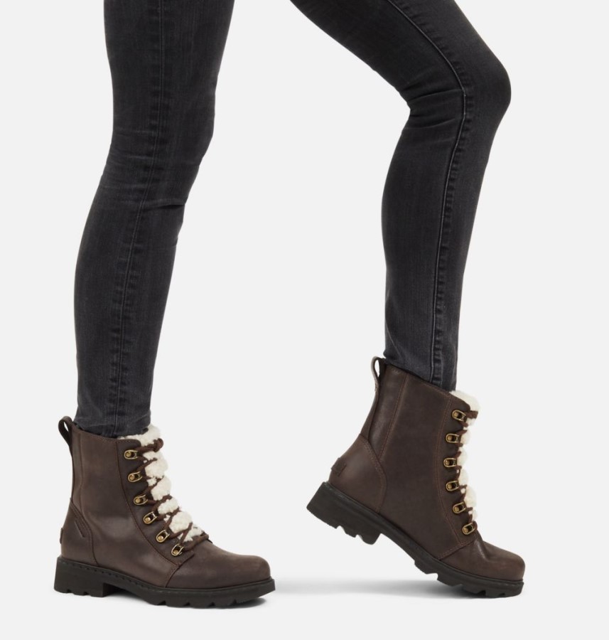 Women's Lennox Lace Cozy Boot Sorel Australia Blackened Brown