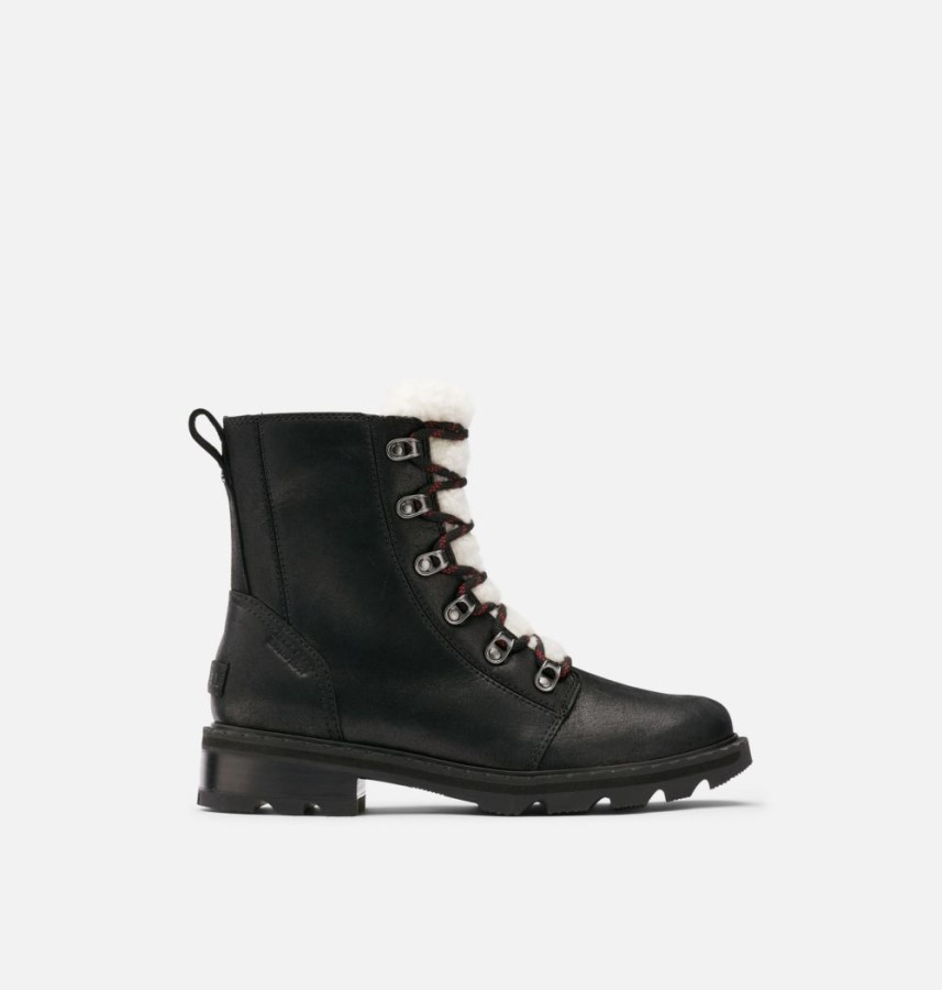 Women's Lennox Lace Cozy Bootie Sorel Australia Black-Nocturnal Red