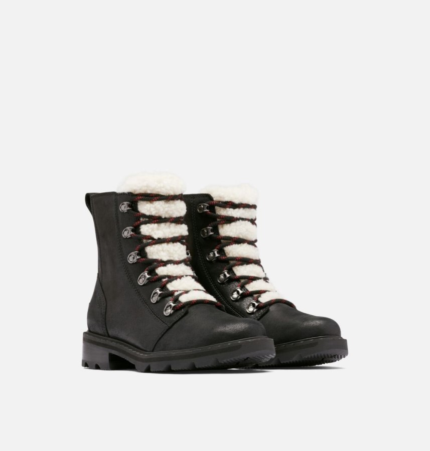 Women's Lennox Lace Cozy Bootie Sorel Australia Black-Nocturnal Red