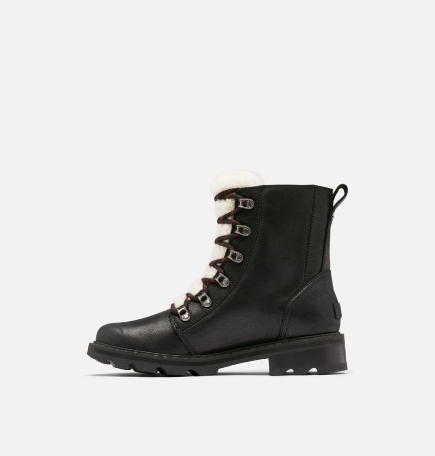 Women's Lennox Lace Cozy Bootie Sorel Australia Black-Nocturnal Red