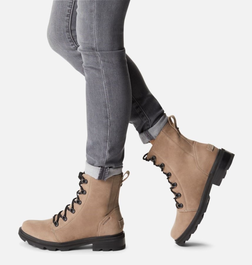 Women's Lennox Lace Waterproof Boot Omega Taupe-Black Sorel Australia