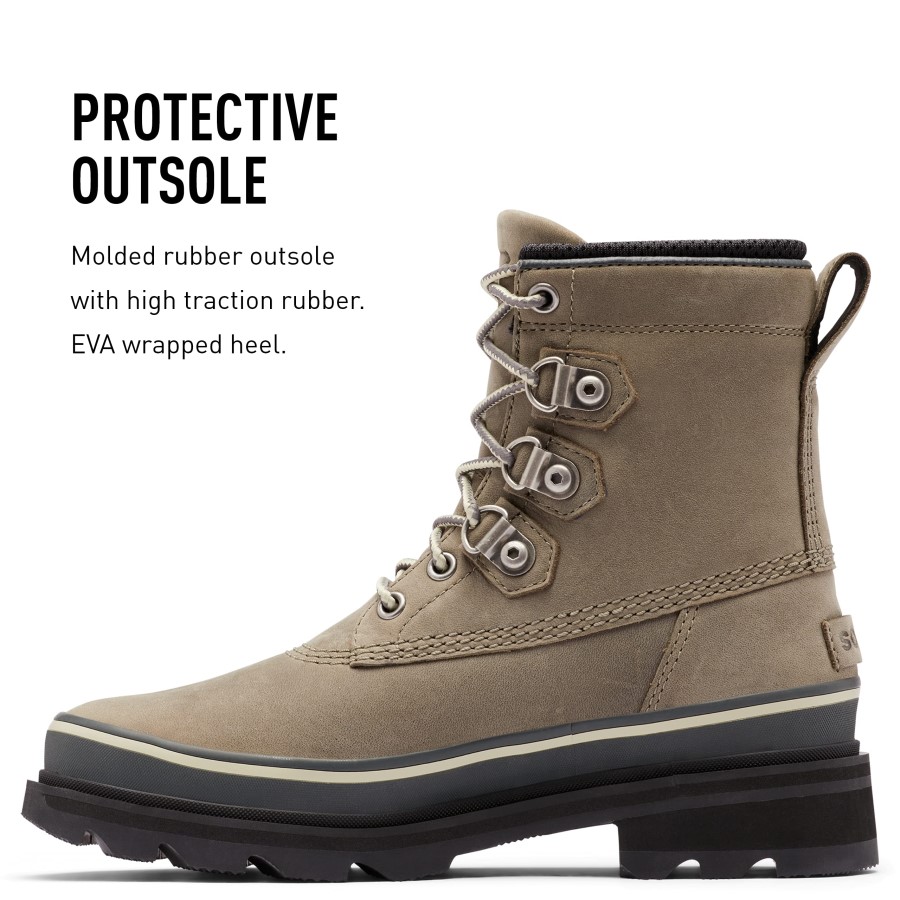 Women's Lennox Street Rain Boot Black-Ancient Fossil Sorel Australia