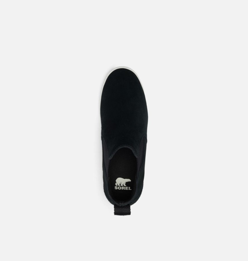 Women's Out N About Slip-On Wedge Bootie Black-White Sorel Australia