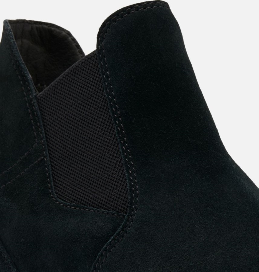 Women's Out N About Slip-On Wedge Bootie Black-White Sorel Australia