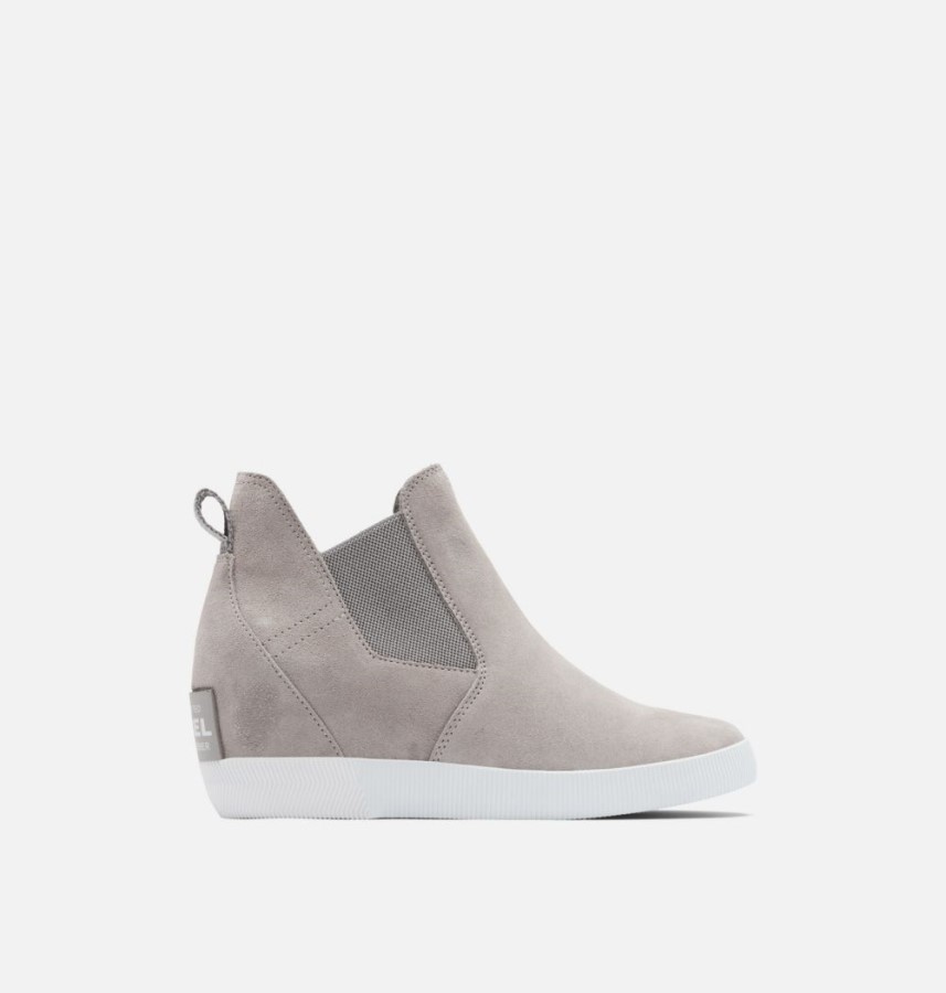 Women's Out N About Slip-On Wedge Bootie Sorel Australia Chrome Grey-White