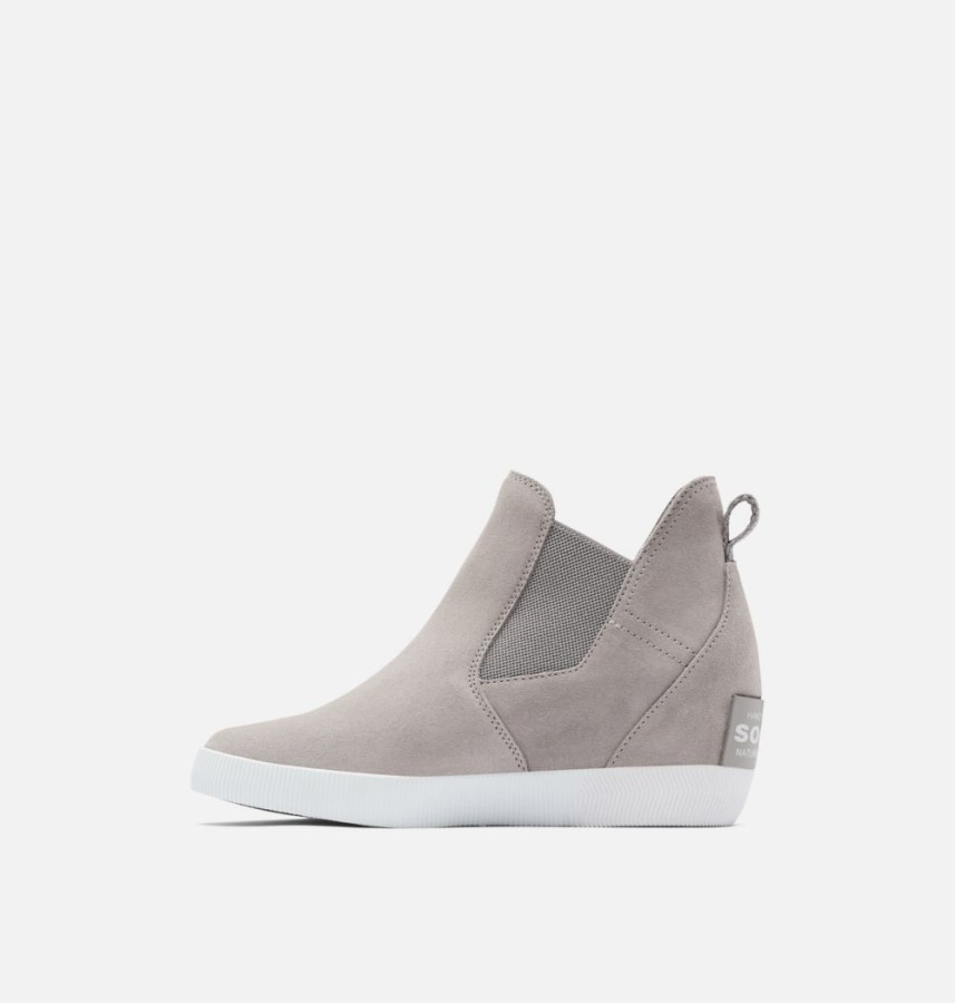Women's Out N About Slip-On Wedge Bootie Sorel Australia Chrome Grey-White