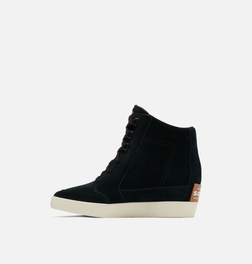 Women's Out N About Wedge Bootie Black-Sea Salt Sorel Australia