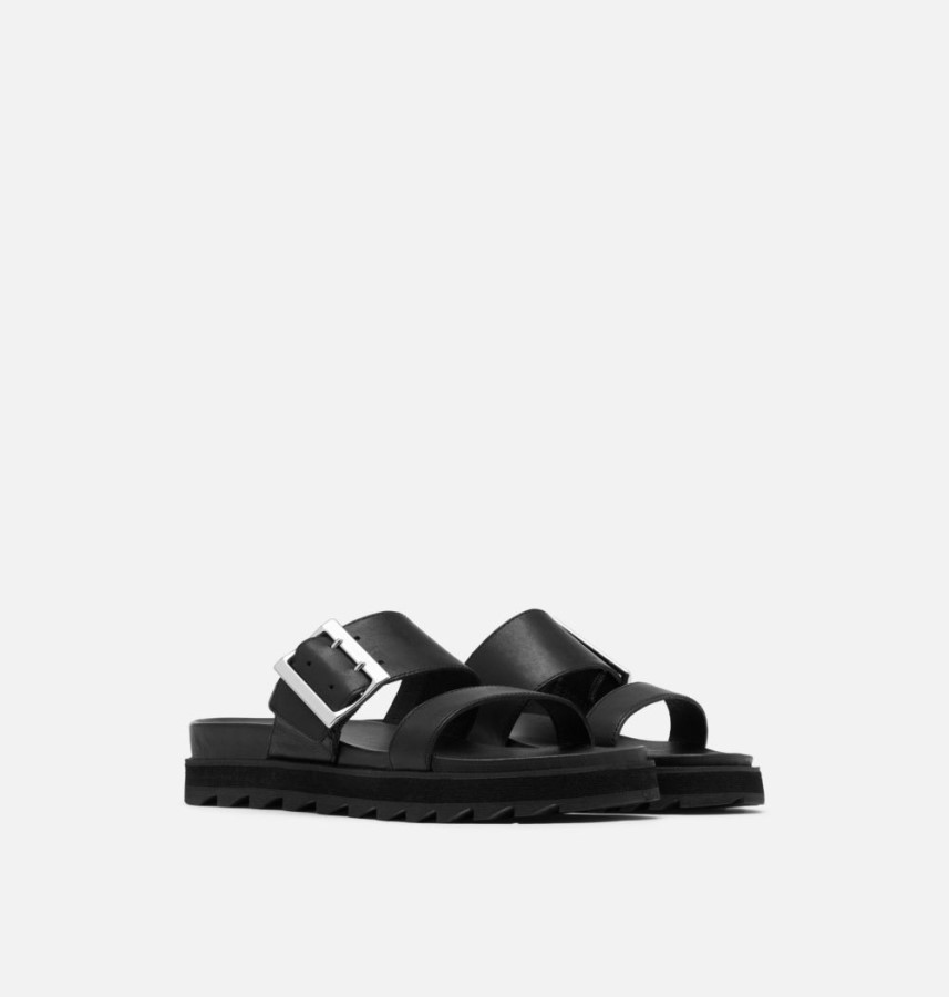 Women's Roaming Buckle Slide Sandal Sorel Australia Black