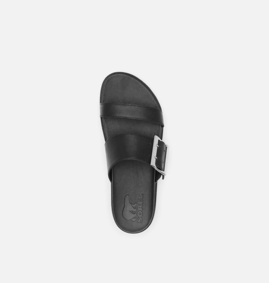 Women's Roaming Buckle Slide Sandal Sorel Australia Black