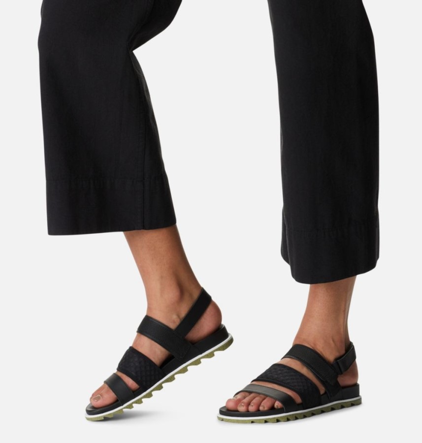 Women's Roaming Decon Slingback Sandal Black-Olive Shade Sorel Australia
