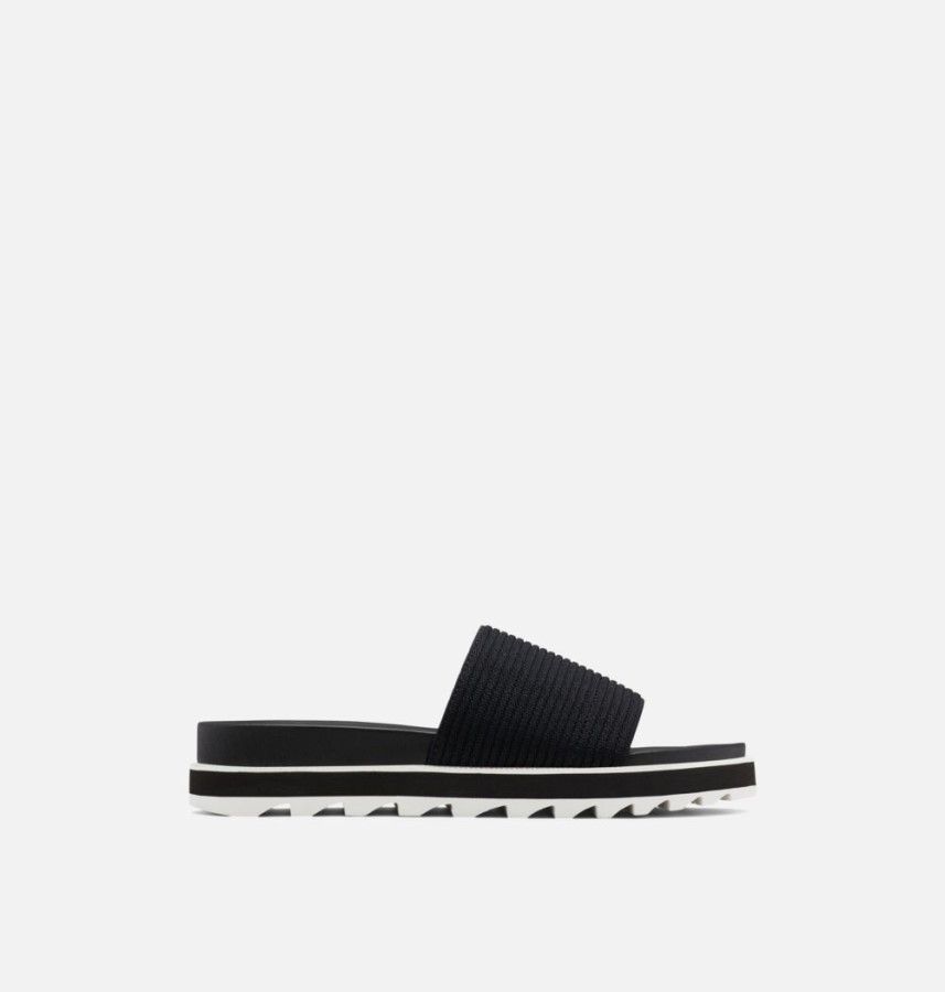 Women's Roaming Easy Slide Sandal Black-Sea Salt Sorel Australia