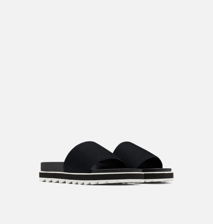 Women's Roaming Easy Slide Sandal Black-Sea Salt Sorel Australia