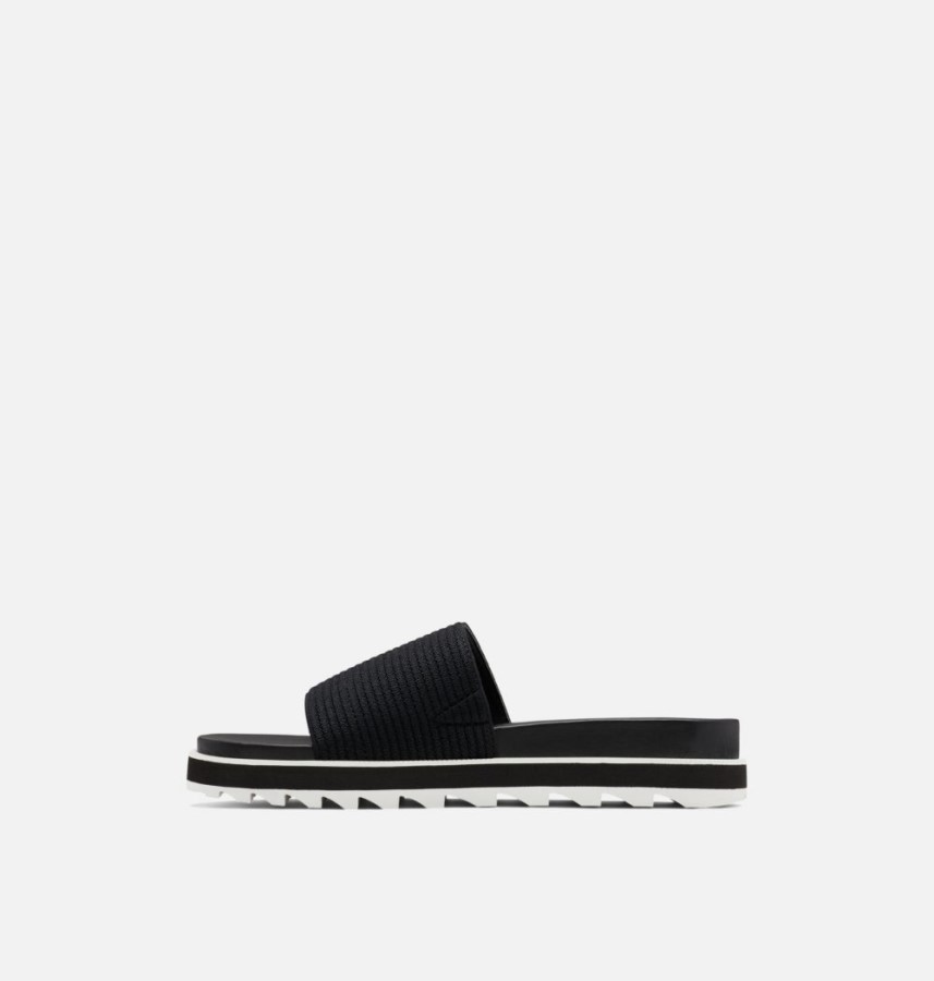 Women's Roaming Easy Slide Sandal Black-Sea Salt Sorel Australia