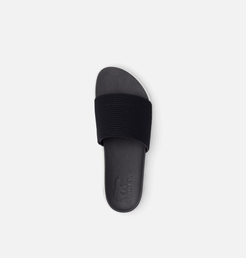Women's Roaming Easy Slide Sandal Black-Sea Salt Sorel Australia